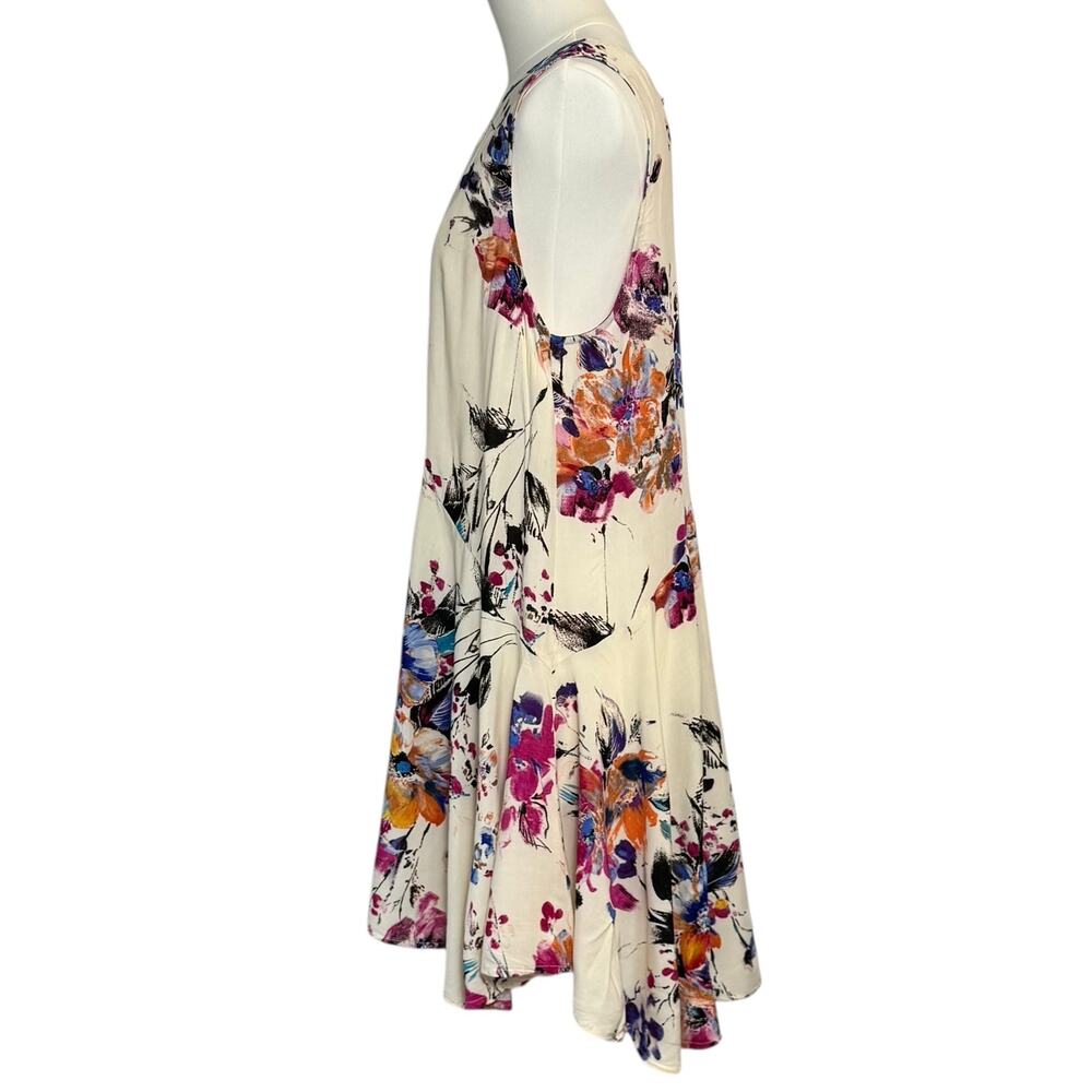 Umgee Floral Swing Dress Size Small Boho Flowy V-Neck Sleeveless - Picture 5 of 8
